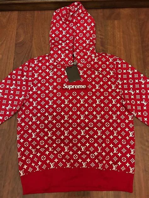 fake brown supreme x louis vuitton monogram box logo hoodie|louis vuitton supreme box logo.